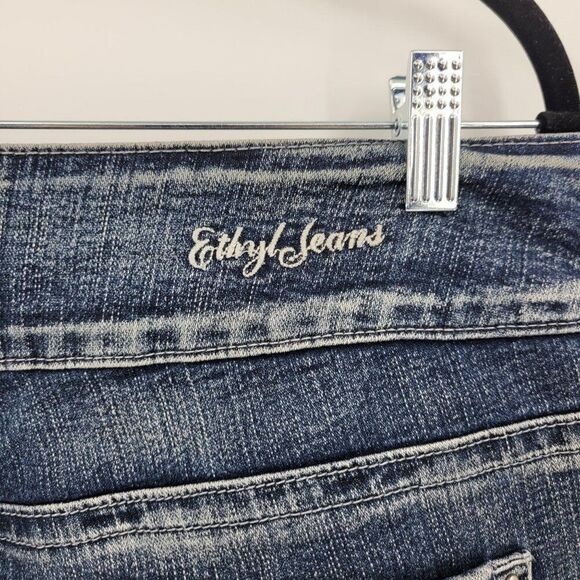 Ethyl Classic Womens Stretch Denim Jeans Sz 14 Mid-Rise Slim Fit Dark Wash - Picture 9 of 12